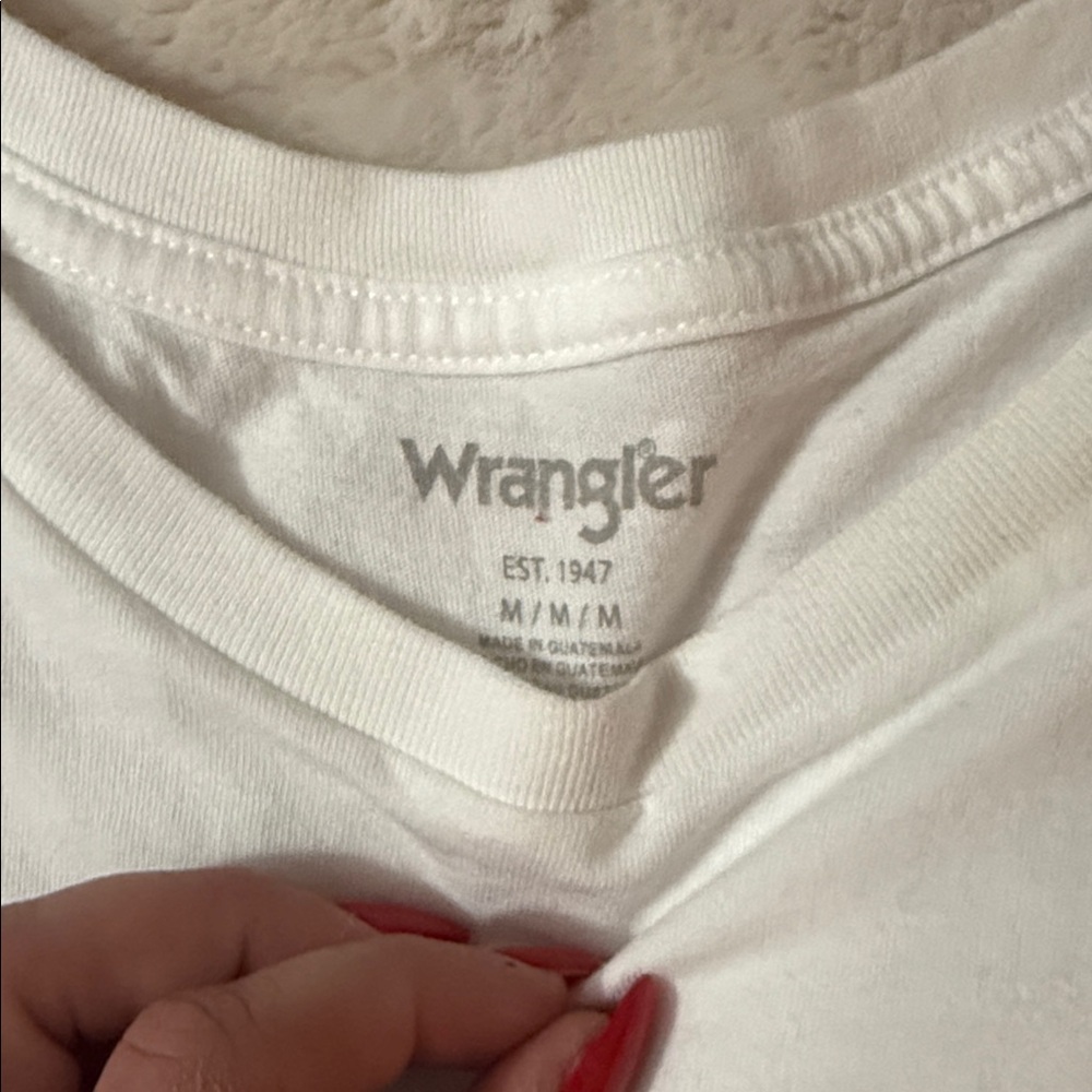 Wrangler White Tank Top with Red and Black Logo - Picture 2 of 5